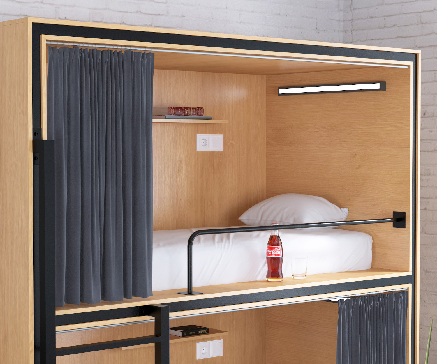 Кровать двухъярусная с обшивкой Loft Design