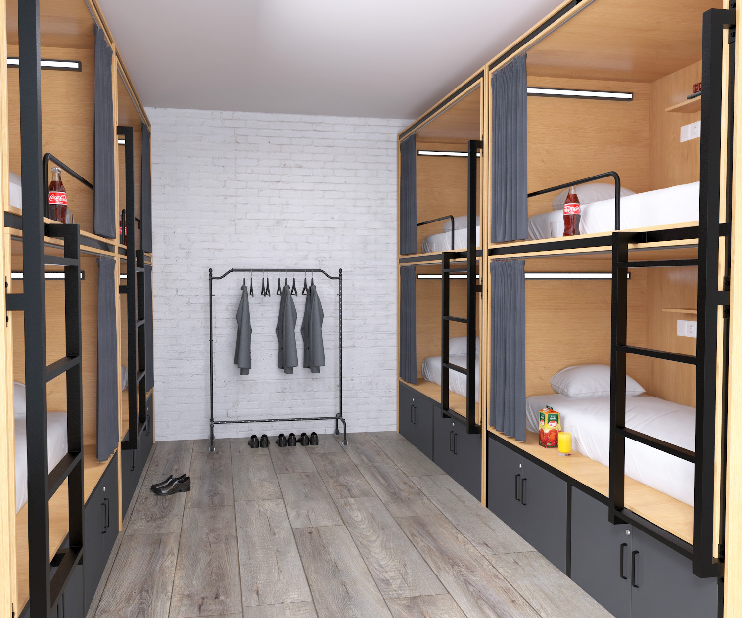 Кровать двухъярусная с обшивкой Loft Design